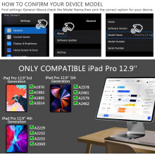 Magnetische standaard voor iPads, 360 verstelbare, draaibare en zwevende standaard, opvouwbaar en stevig ontwerp voor iPad Pro 12,9" 3e generatie,