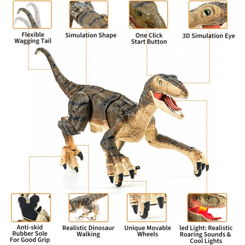 Παιχνίδια Jurassic Velociraptor, Περπάτημα με Φως & Βρυχηθμό, Επαναφορτιζόμενη Μπαταρία 2