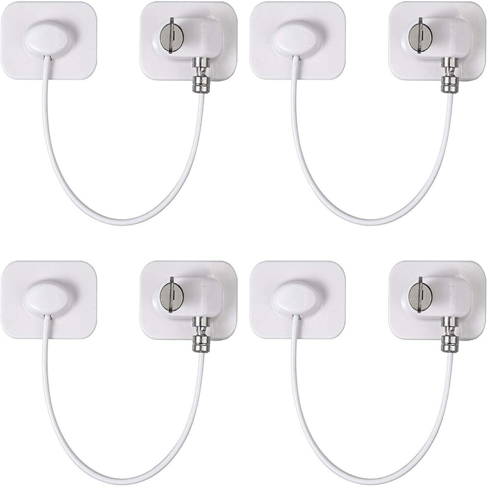 Fridge Lock, Refrigerator Child Safety Locks With Strong Adhesive, For Home And Office Appliances, Featuring High-Quality Abs Plastic And Stainless 9448196646441