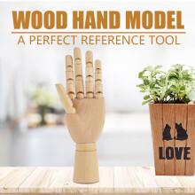 Flexibel houten handmodel, beweegbare mannequin voor tekenen en schetsen, decoratief beeldhouwerk, perfect voor de inrichting van uw huis of kantoor.