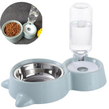 Comedero innovador para mascotas: diseño 2 en 1, comederos dobles automáticos para perros y gatos para una alimentación sin complicaciones,