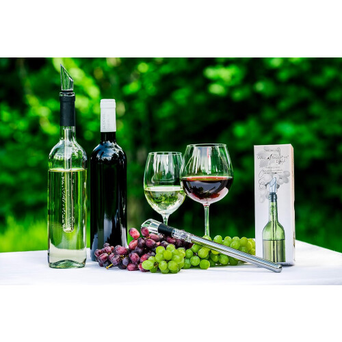Connoisseur's Delight, 3 σε 1 ψύκτης μπουκαλιών κρασιού από ανοξείδωτο ατσάλι με αεριστήρα 2