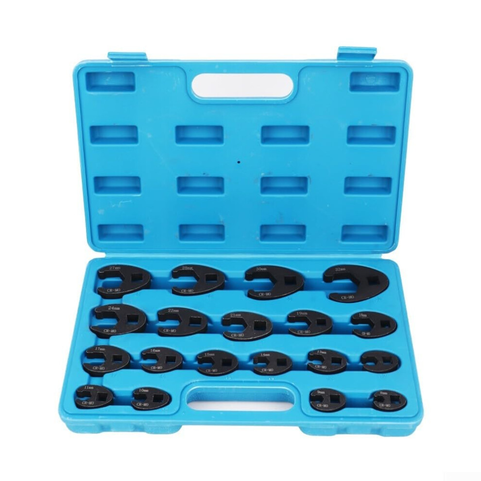 Crowfoot Wrench Set 8Mm To 32Mm, 19Piece Flare Nut Wrench Set, 3/8 And 1/2 Drive For Tight Spaces 9365049029957