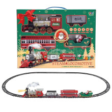 Toy Train Set for Train for the Toy Train Set for Under the Christmas Tree with Light and Sound Cargo Car Tracks, Electric Locomotive for the