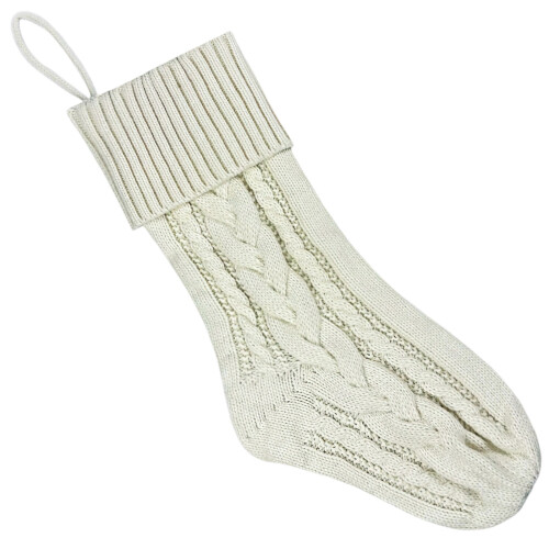 Festival gestrickter Weihnachtsstrumpf, eleganter-Beige