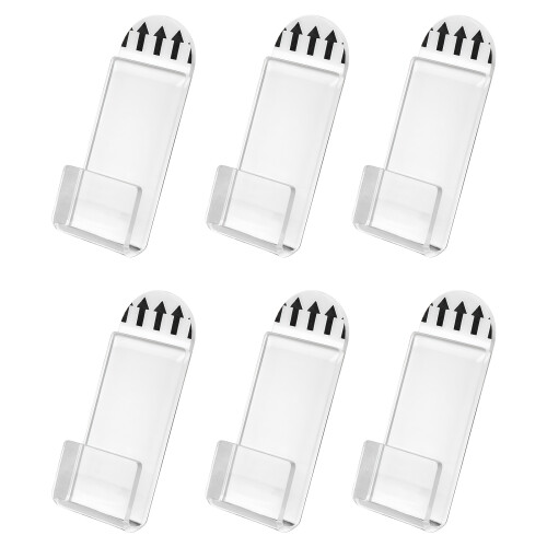 6Pcs Transparency Record Storage Wall Hanger Space Saving-Clear