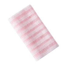 Zachte exfoliërende badhanddoek Lange rug scrubber-Roze strepen