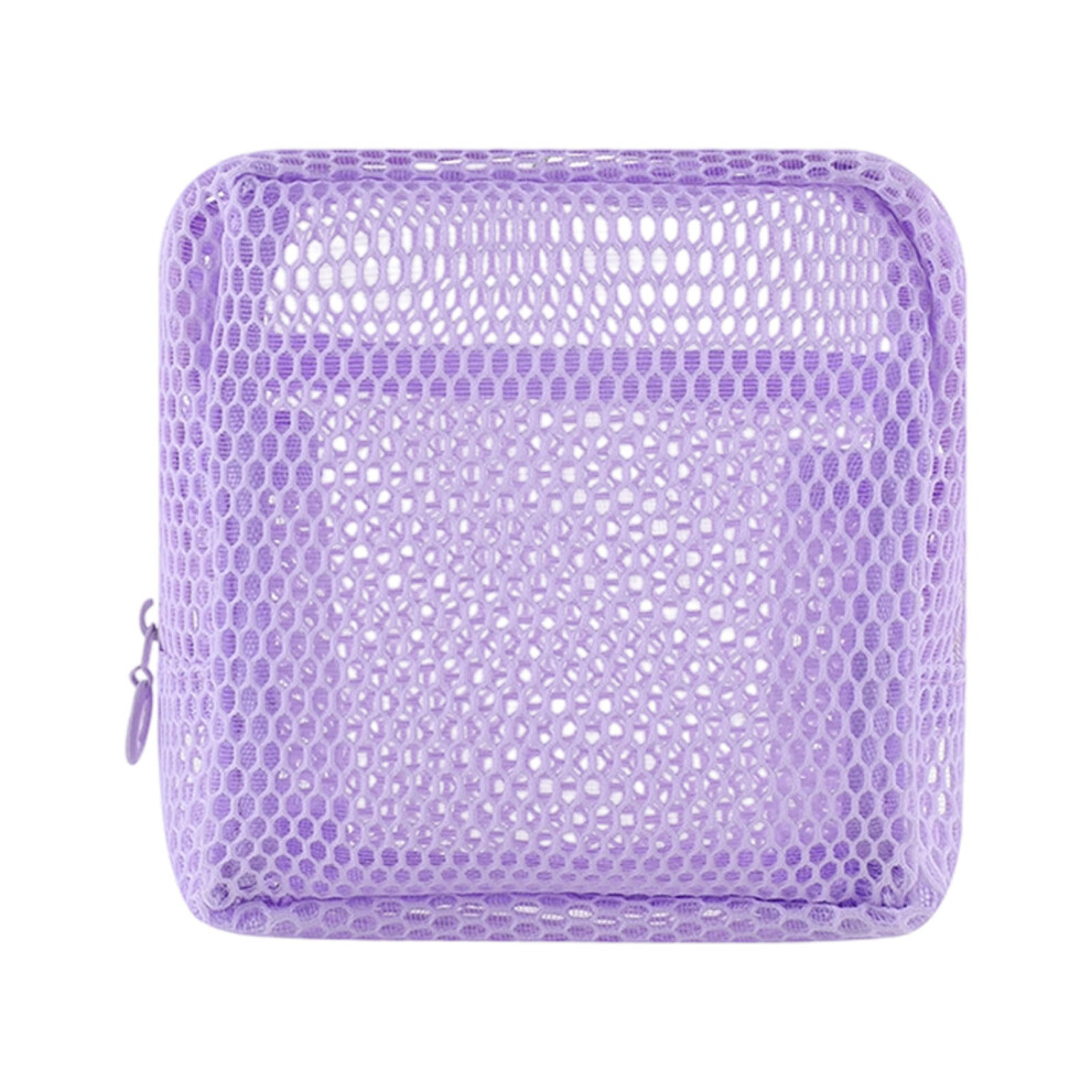 Breathable Meshes Makeup Bag With Unique Dopamine Color-Purple