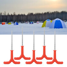 Red 18.5cm Ice Fishing Tent Pegs 5pcs ABS Iron Quick Fix