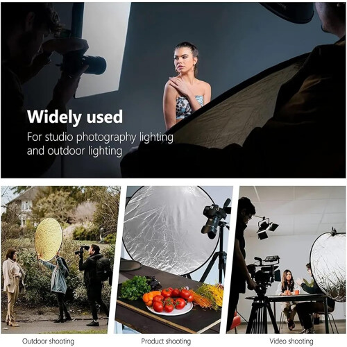 Photography Reflector 5In1 Portable Collapsible Round 110cm MultiDisc Light Diffuser for Studio Lighting 2