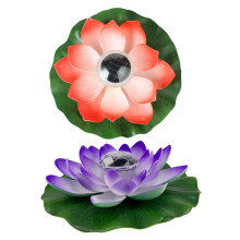 2 x Solar Power Lotus Lamps Decorative LED Pond Lighting and Floating for Garden and Pool Decoration Colourful Colours Available