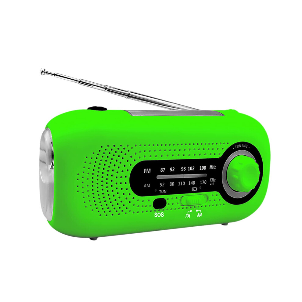 Windup Solar Radio Am/Fm Emergency Radio Crank Powered, Sos Alarm, Usb, 4Mode Flashlight, Headphone Jack For Camping 9189345116483