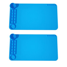 2Pack Silicone Graffiti Drawing Mats, Transparent Sketch and Coloring Art Pads, Durable (Blue)
