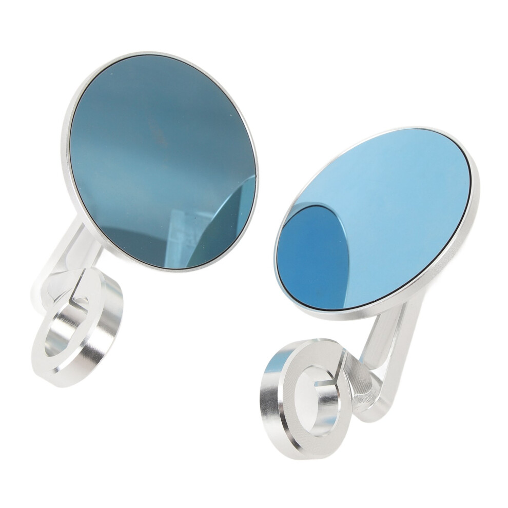 Round Motorcycle Bar End Mirrors For M8 M10 Handlebar, Anti-Glare Blue 8471368781252
