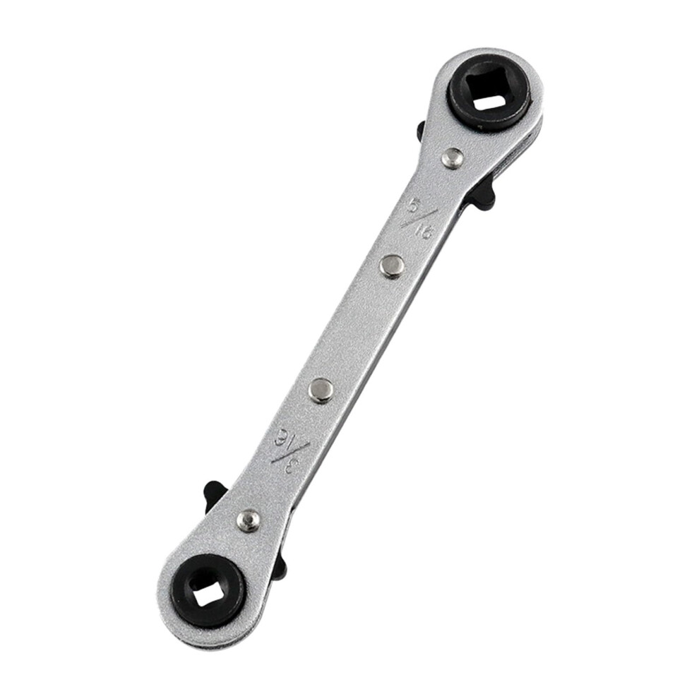 4In1 Hvac Service Wrench With Reversible Ratchet, Doubleended Refrigeration Tool 3/16' To 3/8' 9412369284372