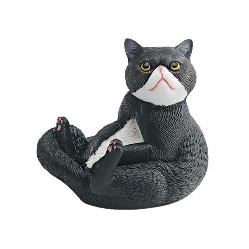 PVC Sitting Cats Figure Decoration Realistic Animal-Style E