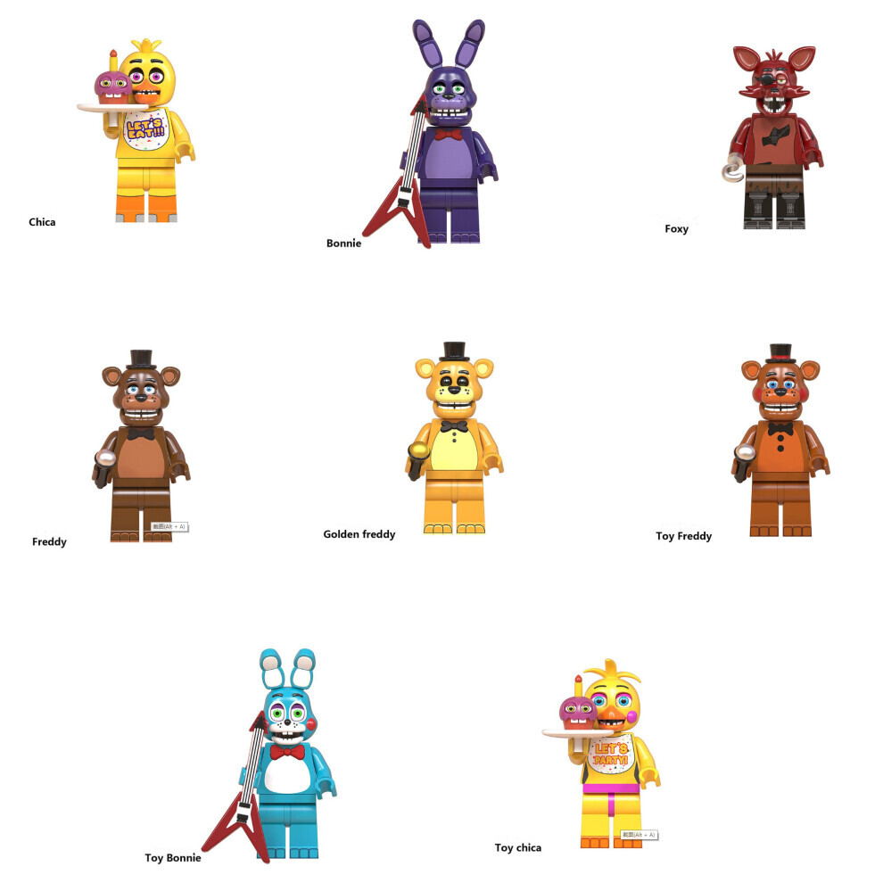 Stoyotu 8Pcs Five Nights At Freddy's Fnaf Minifigures Fit Lego Building Block Toy Uk