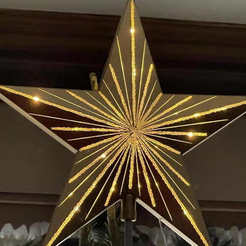 Star Shaped Christmas Tree Toppers Home Decoration-Silver 2