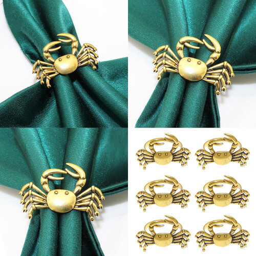 Gold Metal Crablet Napkins Holders Rustproof-Ancient Silver 2