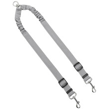 Double Head Dog Leash For Easy Control Heavy Duty Nylon-Gray