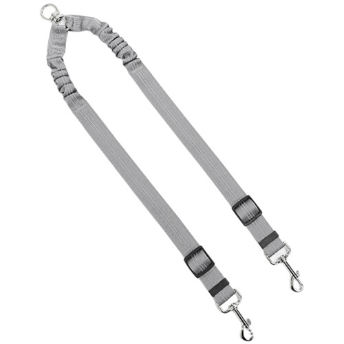 Double Head Dog Leash For Easy Control Heavy Duty Nylon-Gray