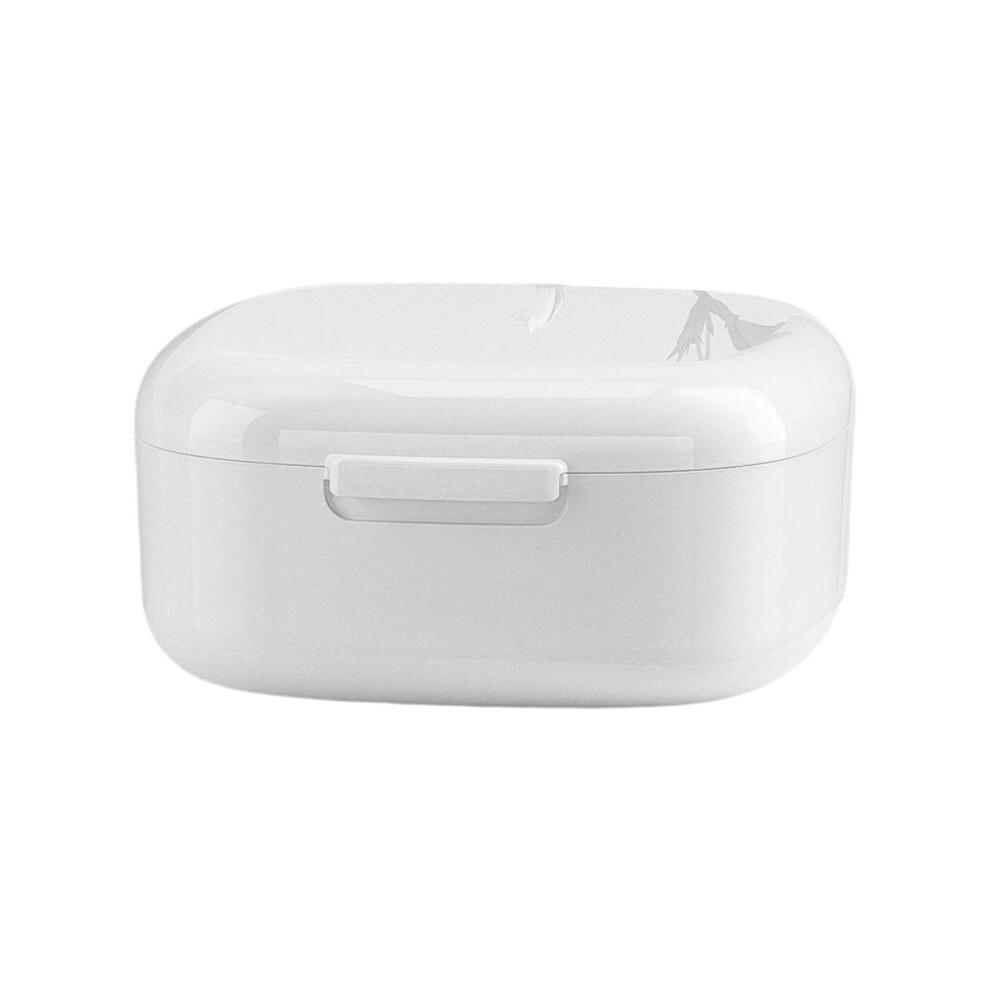 Denture Storage Case With Adaptable Soak Tray And Drain-White