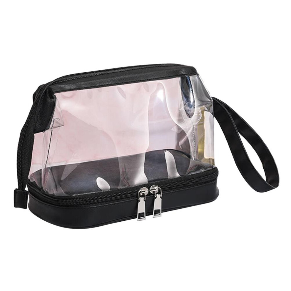 Waterproof PVC Cosmetic Bag Transparent Travel Makeup Toiletry Organizer With Handle Large Capacity Waterproof PVC Material Transparent Travel Cosmeti