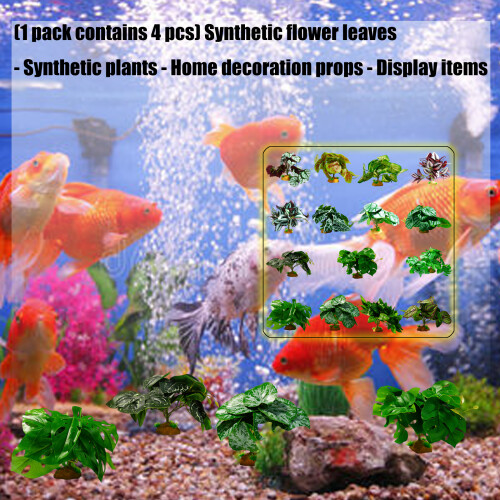 Fish Tanks Plant Artificial Leaf Crafts Simulation Landscape-C 2