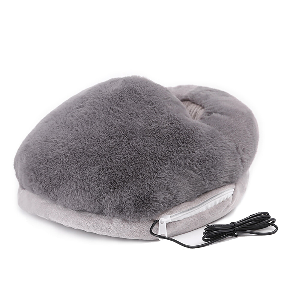 Plush Velvet Foot Warmer With USB Port, Electric Heated Foot Cushion Fast Heating For Office Desk Dual Feet Comfort, Portable Heated Foot Cushion With