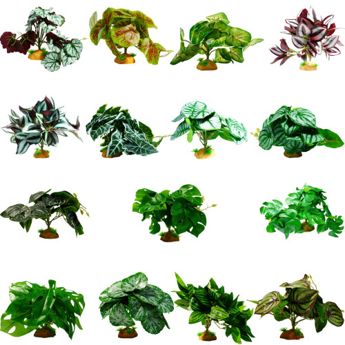Fish Tanks Plant Artificial Leaf Crafts Simulation Landscape-C 1