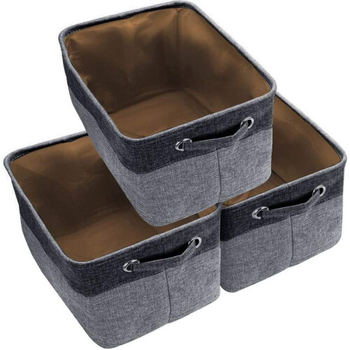Carry Handles, Sturdy Handles Foldable Organizer with Multi-Purpose Storage, Ample Capacity Square Shape Collapsible Design Storage Bins with Fabric C