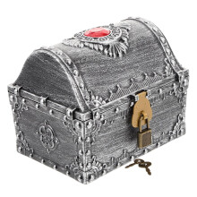 Plastic Toy Pirate Chest, Teacher's Classroom Prize Storage Solution with Secure Closure, Vintage Treasure Chest Featuring Smooth Painting and Spaciou