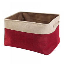 Wardrobe Clothes Organizer with Handles, Cube Organizer with Handle for Neat Closet Arrangement, Multipurpose Foldable Cotton Linen Storage Box for Ho