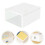 Stackable Shoe Organizer Space Saving, Clear Plastic Shoe Storage Box with Foldable Structure, Transparent Heavy Duty Shoe Box for Easy to Assemble Ho 4