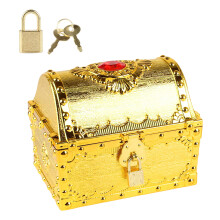 Plastic Toy Pirate Chest, Teacher's Classroom Prize Storage Solution with Secure Closure, Vintage Treasure Chest Featuring Smooth Painting and Spaciou
