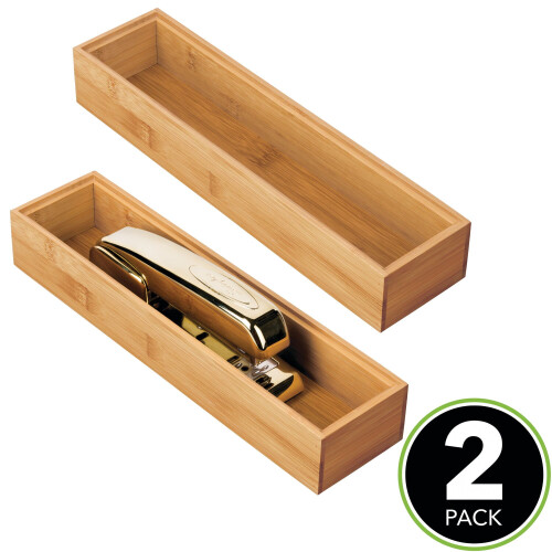 Silverware Organizer for Kitchen Drawers, Utensil Organizer Flatware Caddy with Stackable Drawer Organizer Feature, Bamboo Drawer Organizer for Effici 1