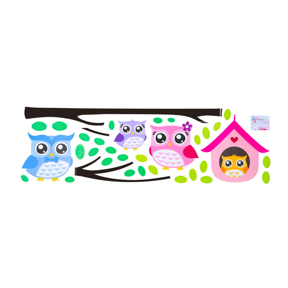 Enchanting Owl And Floral Wall Art, Suitable For A Variety Of Smooth Surfaces, Ideal For Kids' Rooms And Nurseries, With Easy Apply Remove Reuse Featu