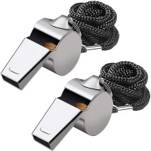 Silbato profesional para árbitros, silbato de acero inoxidable de alta frecuencia con superficie lisa para un sonido súper potente y fácil de