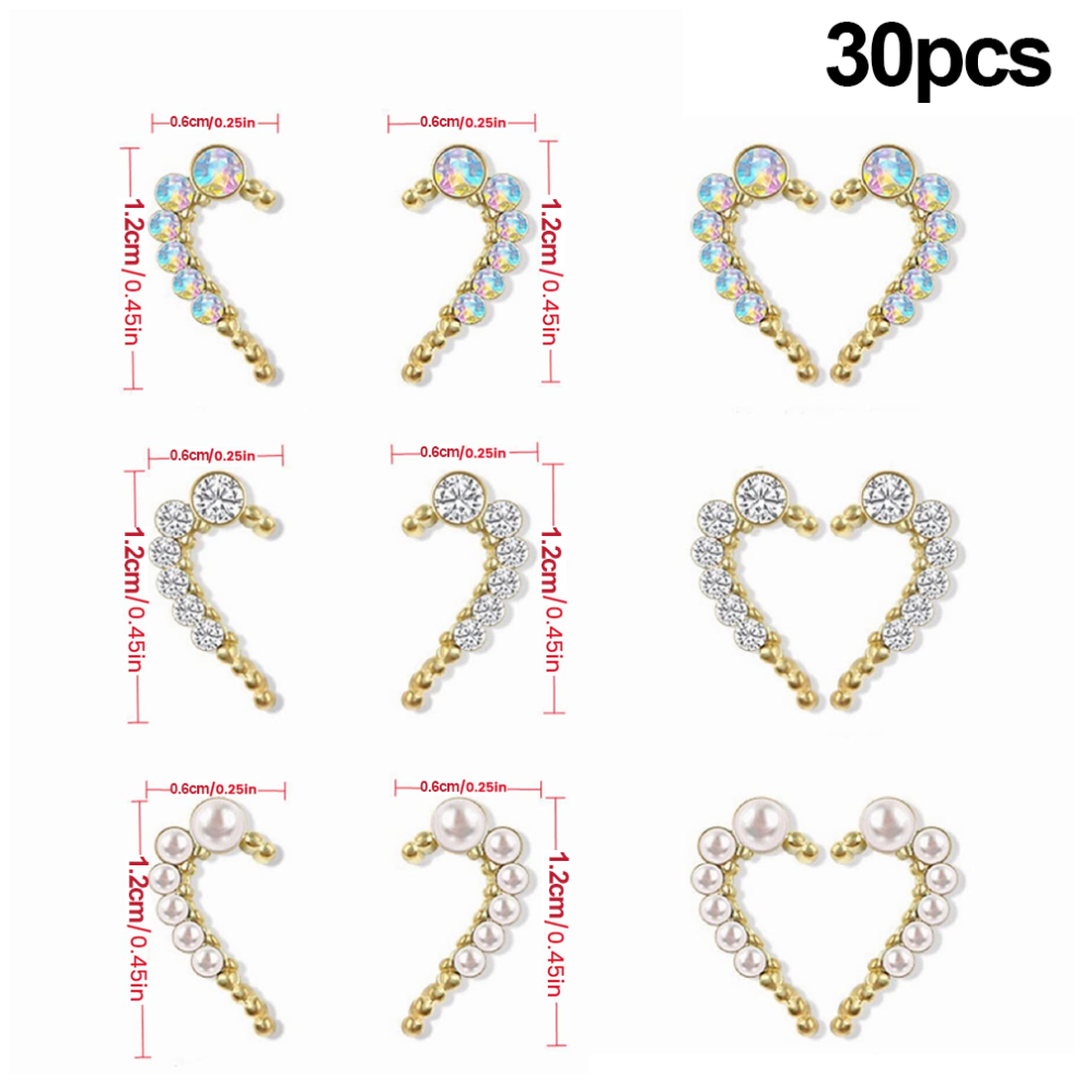 Nail Art Glitter Studs, Holographic 3D Glitter Decorations, Self-Adhesive Nail Decals for Creative Manicure Designs, Easy to Apply Sparkle Accents