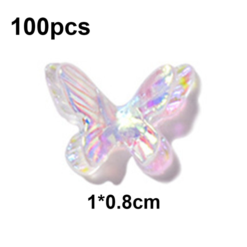 3D Nail Art Decoration, Butterfly Nail Charm Resin Butterfly Shapes 3D Acrylic Gems for DIY Nail Art, Cute Clear Glittery Mini Butterflies for Nails
