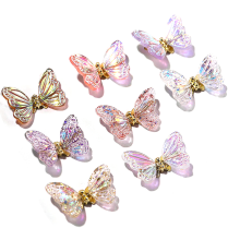 Aurora vlinder nagelbedeltjes, luxe bedeltjes design, 3D nagelkunst vlinders met uniek glanseffect, bewegende vleugels voor doe-het-zelf designs,