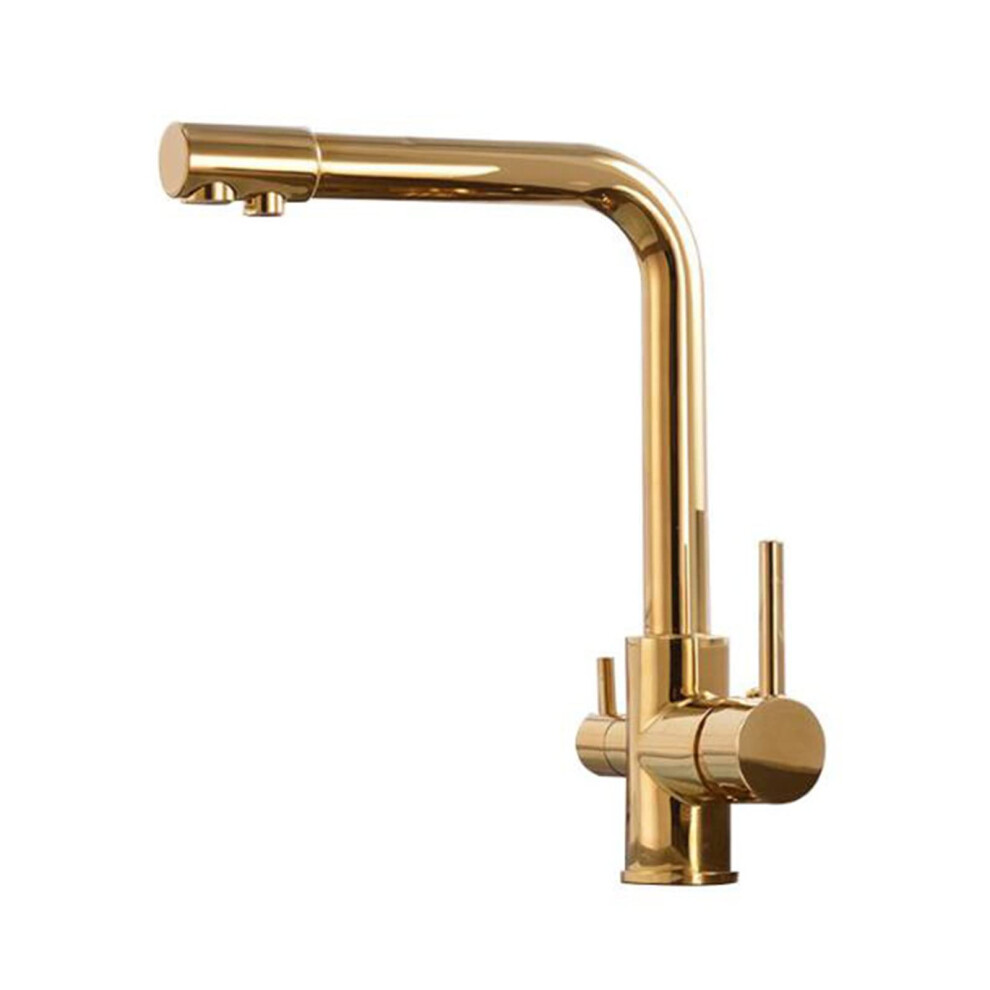 3Way Kitchen Faucet Brass Hot And Cold Water Direct Drinking Water Multifunction Rotating Faucet, Gold Finish 9426802369595