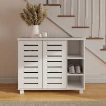 Bodie 2 Door 3 Shelf Shoe Rack Cabinet White