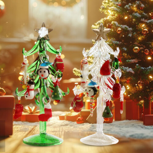 Artistic Multicolored Glass Christmas Tree Figurine-style B 2