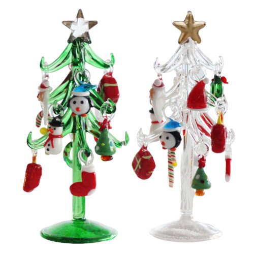 Artistic Multicolored Glass Christmas Tree Figurine-style B 1