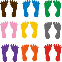 Colorful Footprint Stickers For Classroom Decoration, Durable Self-Adhesive Guide Floor Decals Add Fun And Functionality To Your Kindergarten