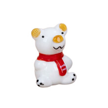 Glass Bear Figurine Miniature Glass Bear Figurine Glass-White