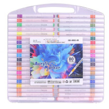 (Witte Doos [80 Kleuren] Acryl Marker Pen Pinchuang) Gelamineerde en uitwisbare markeerstift
