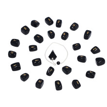 25pcs Crystal Rune Stones Set with Pendulum for Meditation & Divination