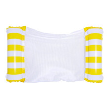Inflatable air mattress water hammock, lounge chair for pool, beach with mesh backrest (Yellow)